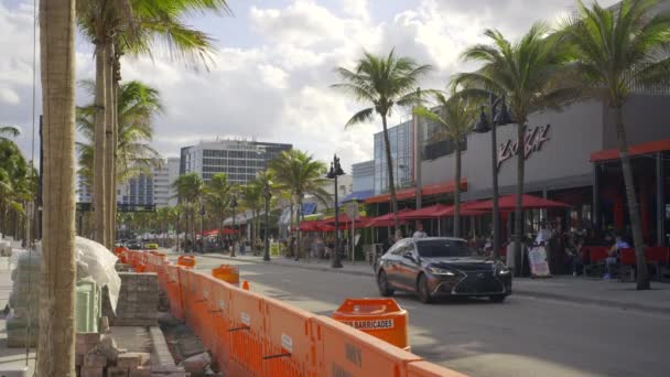 Hdr Rekaman Konstruksi Fort Lauderdale Beach Walkways 2024 Mov — Stok Video