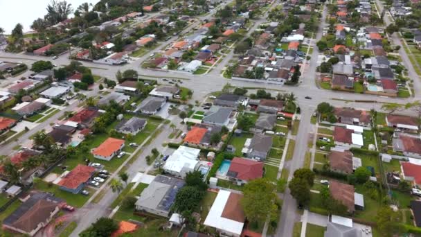 Luftbild Wohnhäuser Olympia Heights Miami Nachbarschaft — Stockvideo