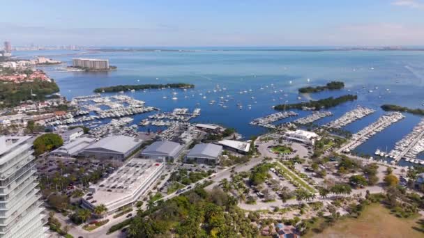 Panorama Aéreo Coconut Grove Miami 2024 — Vídeos de Stock