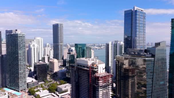 Brickell Miami Stad 2024 Antenn Fortfarande Drönare Bilder — Stockvideo