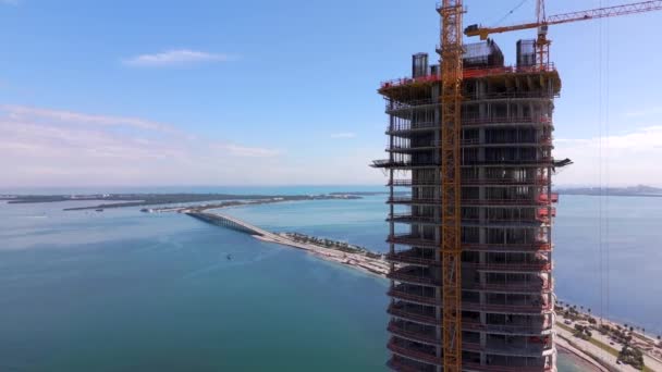 Miami Estados Unidos Enero 2024 Antena Video Una Residences Tower — Vídeos de Stock