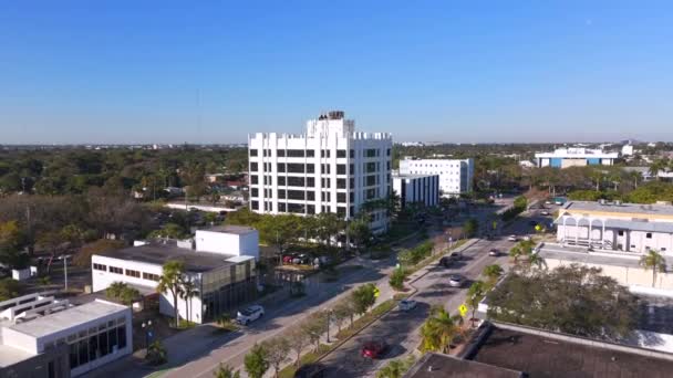 Hollywood Usa Januari 2024 Luchtfoto Drone Video Kantoorgebouwen Hollywood Florida — Stockvideo