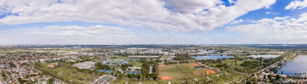 Aerial Drone Panorama Tropical Park Miami 2024 — Stock Photo, Image