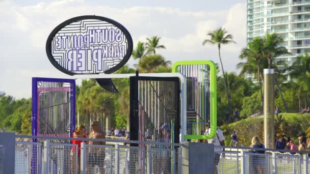 Miami Usa Lutego 2024 Miami Beach South Pointe Park Pier — Wideo stockowe