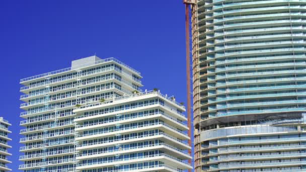 Miami Beach Torn Byggnader Blå Himmel Hdr Prores — Stockvideo