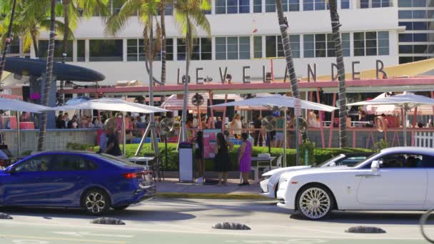 Miami Abd Şubat 2024 Clevelander Ocean Drive Miami Beach Hdr — Stok video
