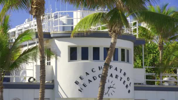 Miami Usa February 2024 Miami Beach Patrol Headquarters Art Deco — Stock Video