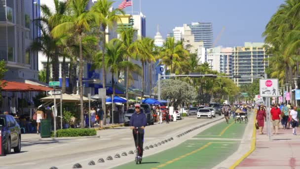 Miami Usa Února 2024 Hdr Miami Beach Ocean Drive 2024 — Stock video