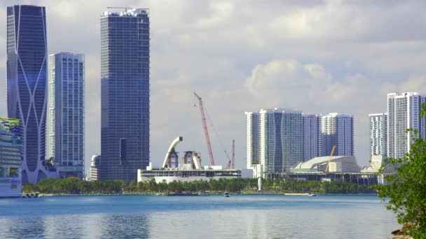 Miami Usa Febrero 2024 Hdr Video Signature Bridge Miami Construction — Vídeos de Stock