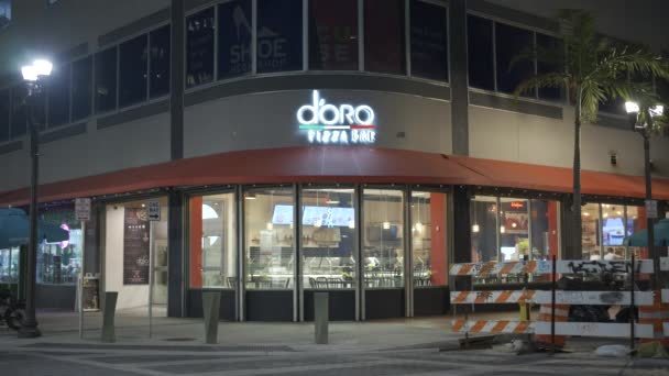 Miami Usa Febrero 2024 Doro Pizza Bar Flagler Street Downtown — Vídeos de Stock