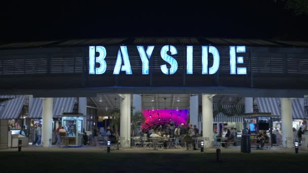 Miami Usa Febrero 2024 Bayside Miami Noche Hdr Stock Video — Vídeos de Stock