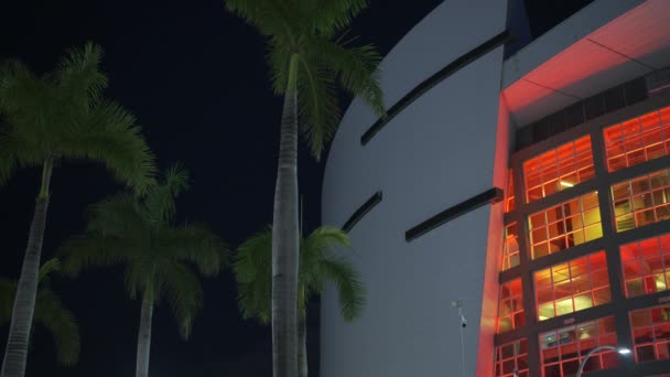 Neonowa Czerwona Sekcja Miami Kaseya Arena Hdr — Wideo stockowe