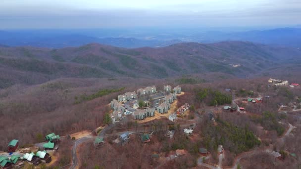 Gatlinburg Usa February 2024 Aerial Video Gatlinburg Mountain Condo Vacation — Stock Video