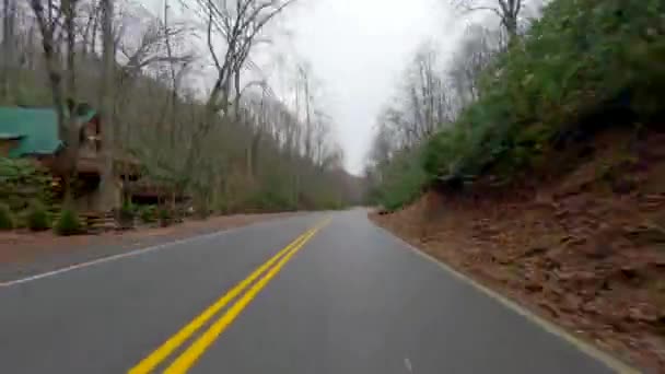 Hyperlapse Drive Gatlinburg Tennessee Invierno 2024 — Vídeo de stock