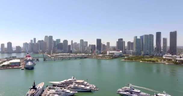 Miami Usa Februar 2024 2024 Einführung Von Luftbildaufnahmen Downtown Miami — Stockvideo
