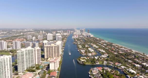 Luftbild Intracoastal Waterway Miami Golden Beach 2024 — Stockvideo