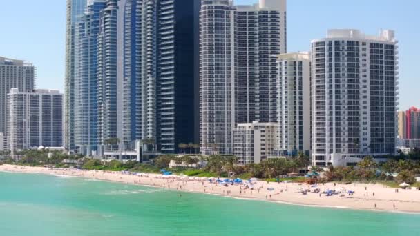 Miami Winterurlaub Urlaub Antenne Drohne Clip — Stockvideo