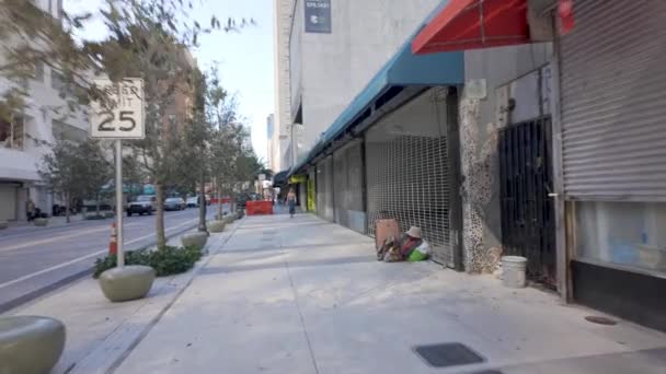 Miami Usa 2024 Február Hajléktalanok Miami Belvárosában — Stock videók
