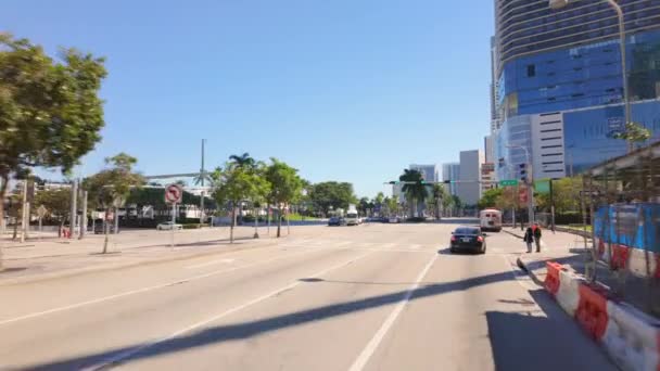 Miami Abd Şubat 2024 Miami Biscayne Bulvarı 2024 — Stok video