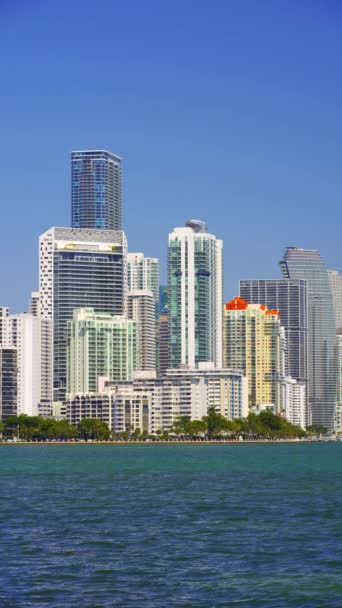 Vídeo Vertical Hdr Brickell Miami Visto Key Biscayne 2024 — Vídeo de Stock