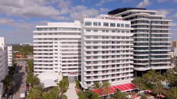 Miami Beach Abd Şubat 2024 Havadan Çekilme Faena Hotel Miami — Stok video