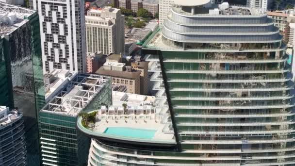 Miami Beach Usa Febbraio 2024 Aston Martin Residences Tower Downtown — Video Stock