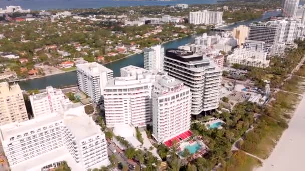 Miami Beach Usa Février 2024 Vidéo Aérienne Faena Hotel Miami — Video