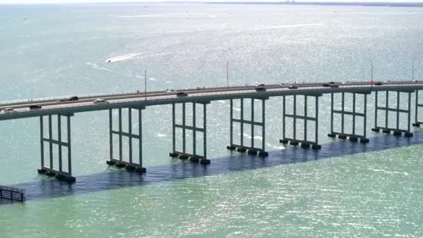 Аэровидео Miami Bridge Key Biscayne — стоковое видео