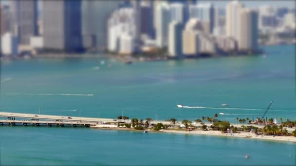 Miami Miniatura Key Biscayne Beach Florida Aérea — Vídeos de Stock