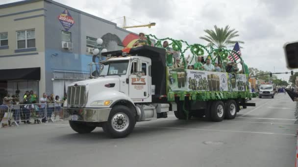 Hollywood Usa March 2024 Patricks Day Parade Broward County 2024 — Stock Video