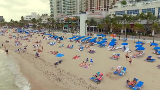 Fort Lauderdale Usa Mars 2024 Vidéo Aérienne Spring Break Beach — Video