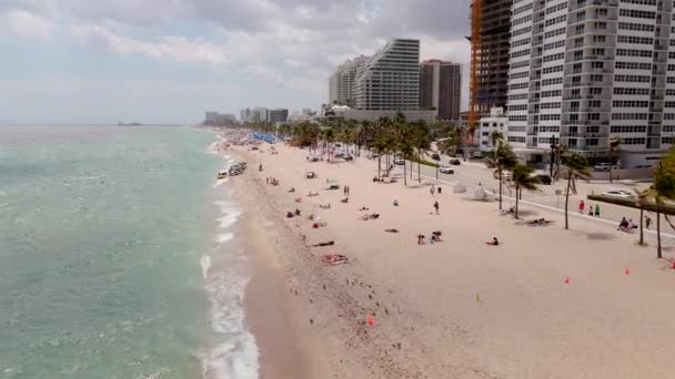 Vídeo Estoque Aéreo Fort Lauderdale Beach Spring Break 2024 — Vídeo de Stock