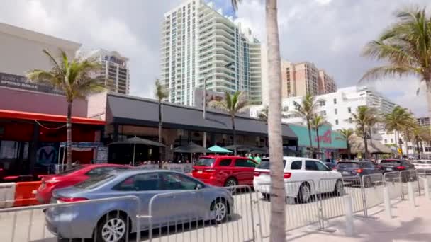 Fort Lauderdale Estados Unidos Marzo 2024 Tiendas Restaurantes Fort Lauderdale — Vídeos de Stock