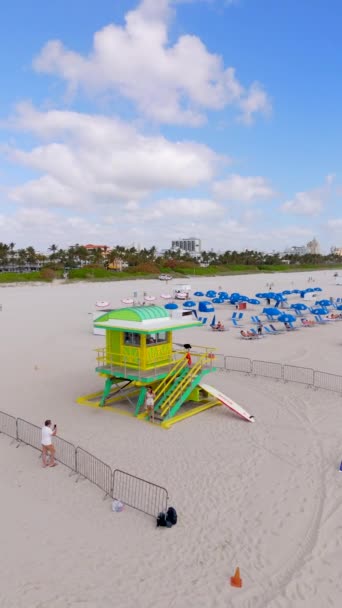 Miami Beach Amerika Serikat Maret 2024 Menara Penjaga Pantai Miami — Stok Video
