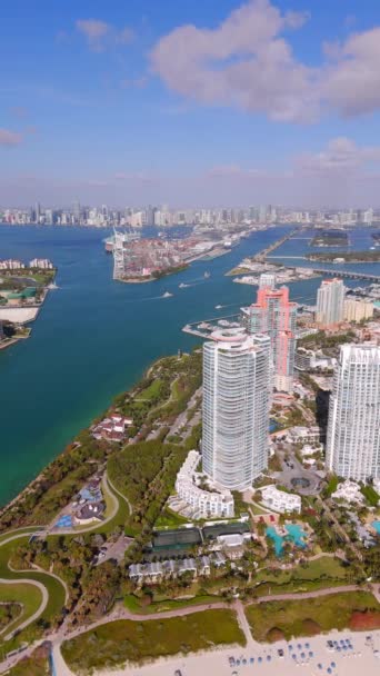 美丽股票视频迈阿密海滩垂直无人驾驶飞机 — 图库视频影像