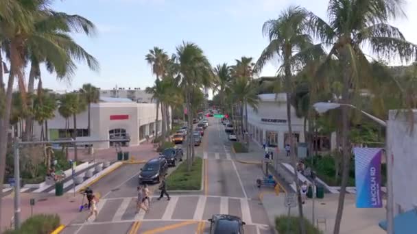 マイアミビーチ アメリカ 2024 エアリアルビデオマイアミリンカーンロード — ストック動画