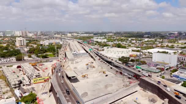 Weston Eua Março 2024 Inspeção Aérea Assinatura Ponte Construção Miami — Vídeo de Stock