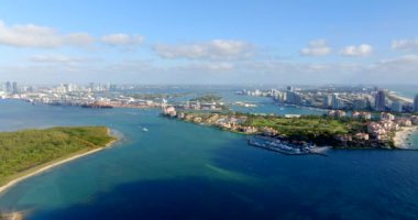 Havadan manzara Miami plajı güzel manzara 5 km yavaş çekim
