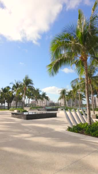 美国佛罗里达州迈阿密海滩 2024年3月15日 南坡公园步行游览迈阿密海滩2024 — 图库视频影像