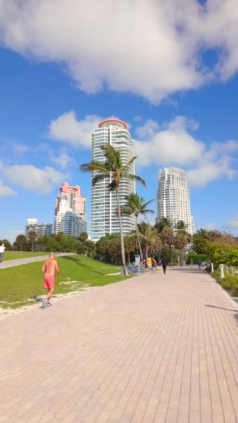 Miami Beach Verenigde Staten Maart 2024 Slow Motion Walking Tour — Stockvideo