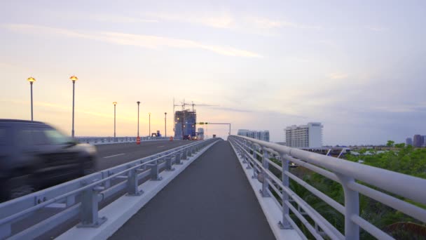 Hdr Zonsondergang Fort Lauderdale 17Th Street Causeway Bridge 2024 Stock — Stockvideo