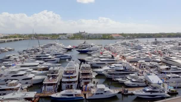 ウェストパームビーチ アメリカ 2024 ドローンビデオ 2024 West Palm Beach International Boat — ストック動画