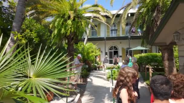 Key West Abd Mayıs 2024 Hemingway Evi Giriş Batı Florida — Stok video