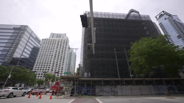 Miami Florida Usa April 2024 Baustelle One Brickell City Centre — Stockvideo