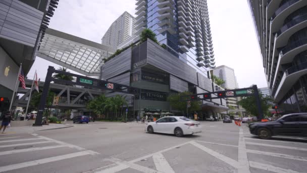 Miami Usa Aprile 2024 Incrocio Brickell City Centre Miami Avenue — Video Stock