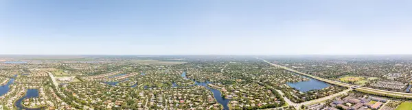 Повітряна Панорама Паркленд Флорида Висококласні Житлові Квартали Стокова Картинка