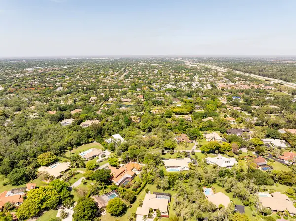 Aerial Drone Photo Neighborhoods Parkland Florida Luxury Upscale Homes Royalty Free Stock Photos