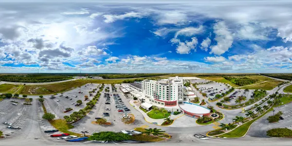 Miami Usa April 2024 Aerial 360 Spherical Equirectangular Photo Miccosukee Stock Photo