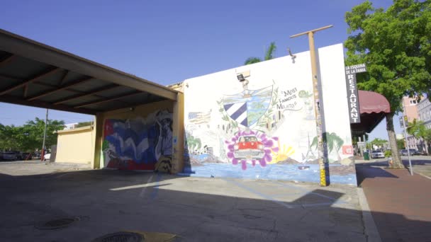 美国佛罗里达州迈阿密 2024年4月15日 探索街头艺术壁画Calle Ocho Miami 免版税图库视频
