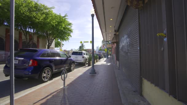 Маямі Штат Флорида Сша Квітня 2024 Вид Вниз Тротуар Call — стокове відео